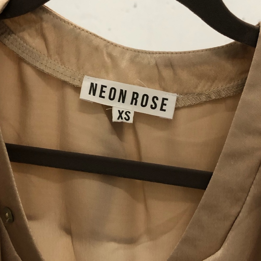 Cream/Champagne Cold Shoulder Ruffle Top - Picture 6 of 6